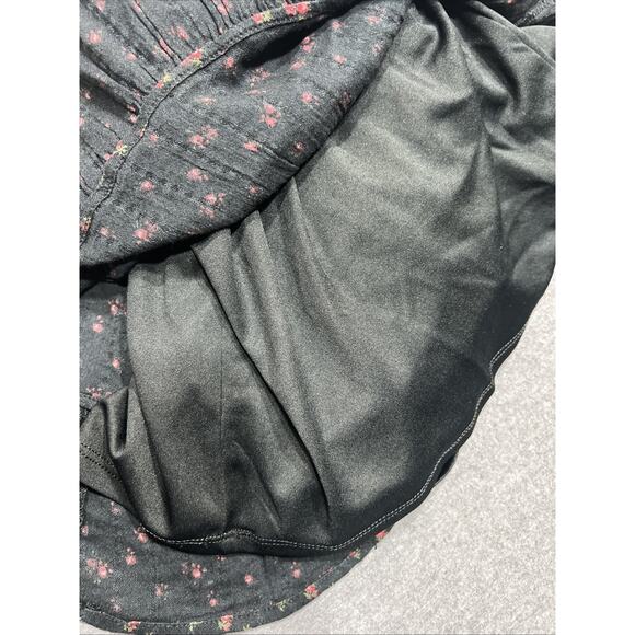 American Eagle Yellow/Black Eyelet Boho Floral Tiered Ruffle Skirts Women Sz SP - Picture 10 of 14